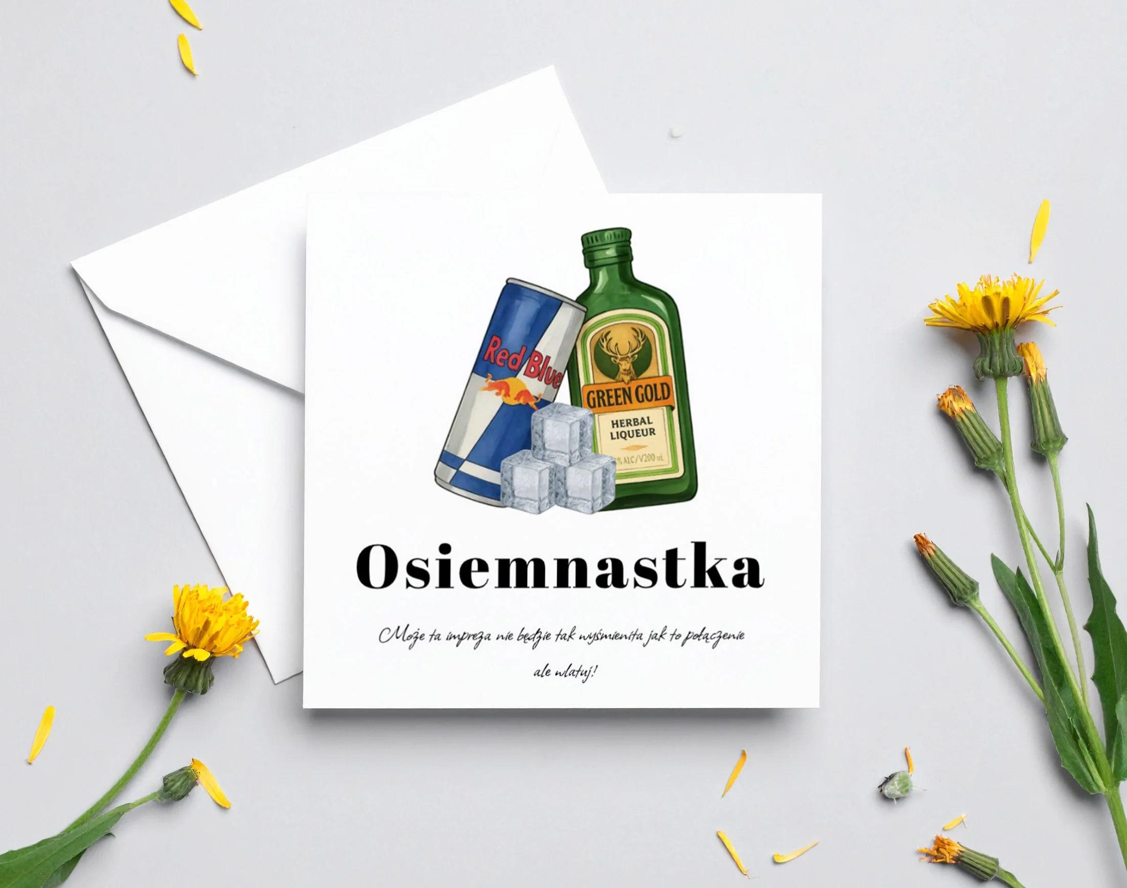 Zaproszenie na 18 urodziny 15x15 z kopertą  -  Jager - Image 4
